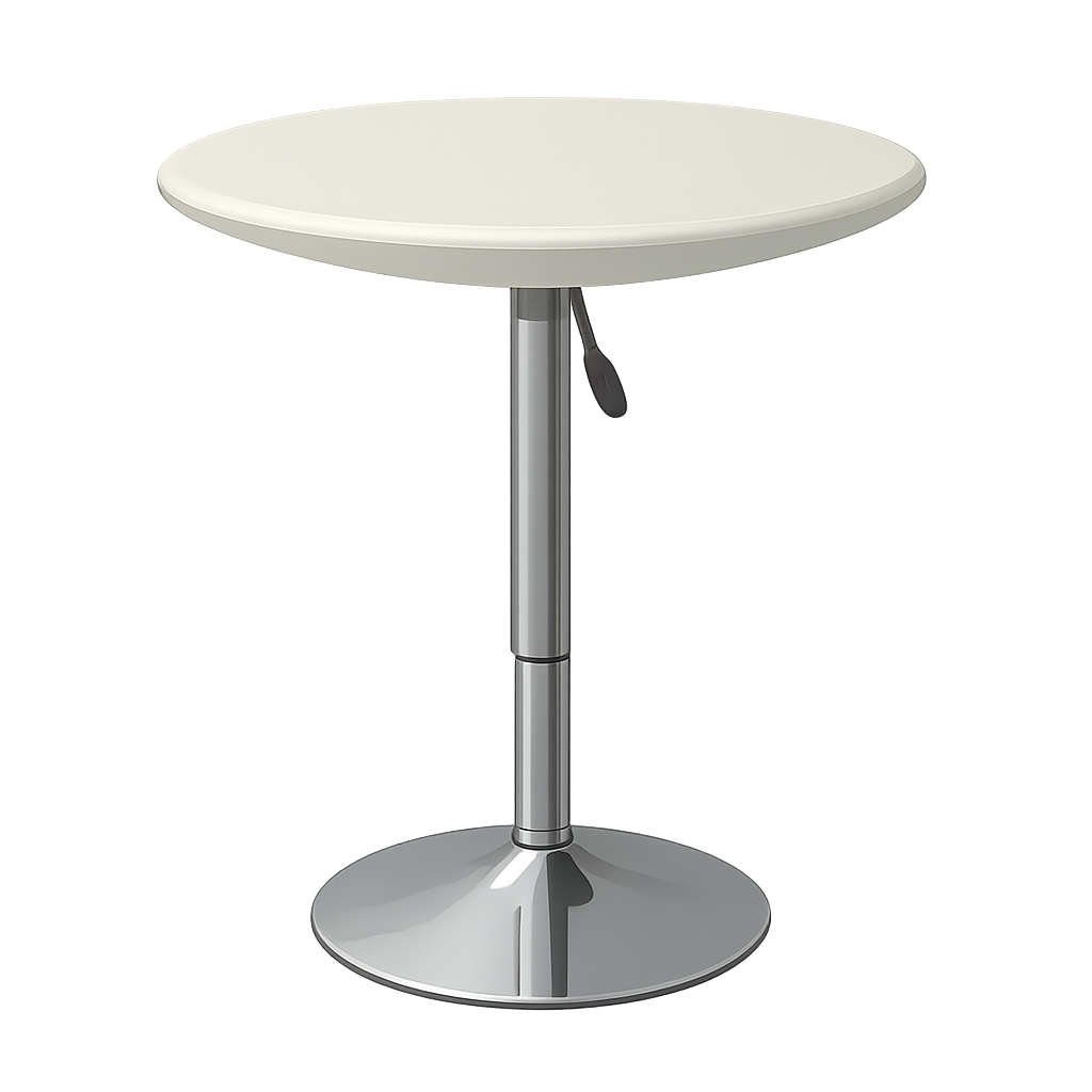 White height-adjustable bar table